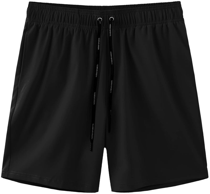 HOdo Mens Swim Trunks with Mesh Liner 9" Quick Dry Swim Shorts Bathing Suits for Men Swimwear Board Shorts wiht Pockets Black XL - Image 4